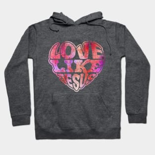 Love Like Jesus Retro Sparkling Typography Hoodie